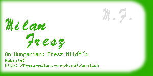 milan fresz business card